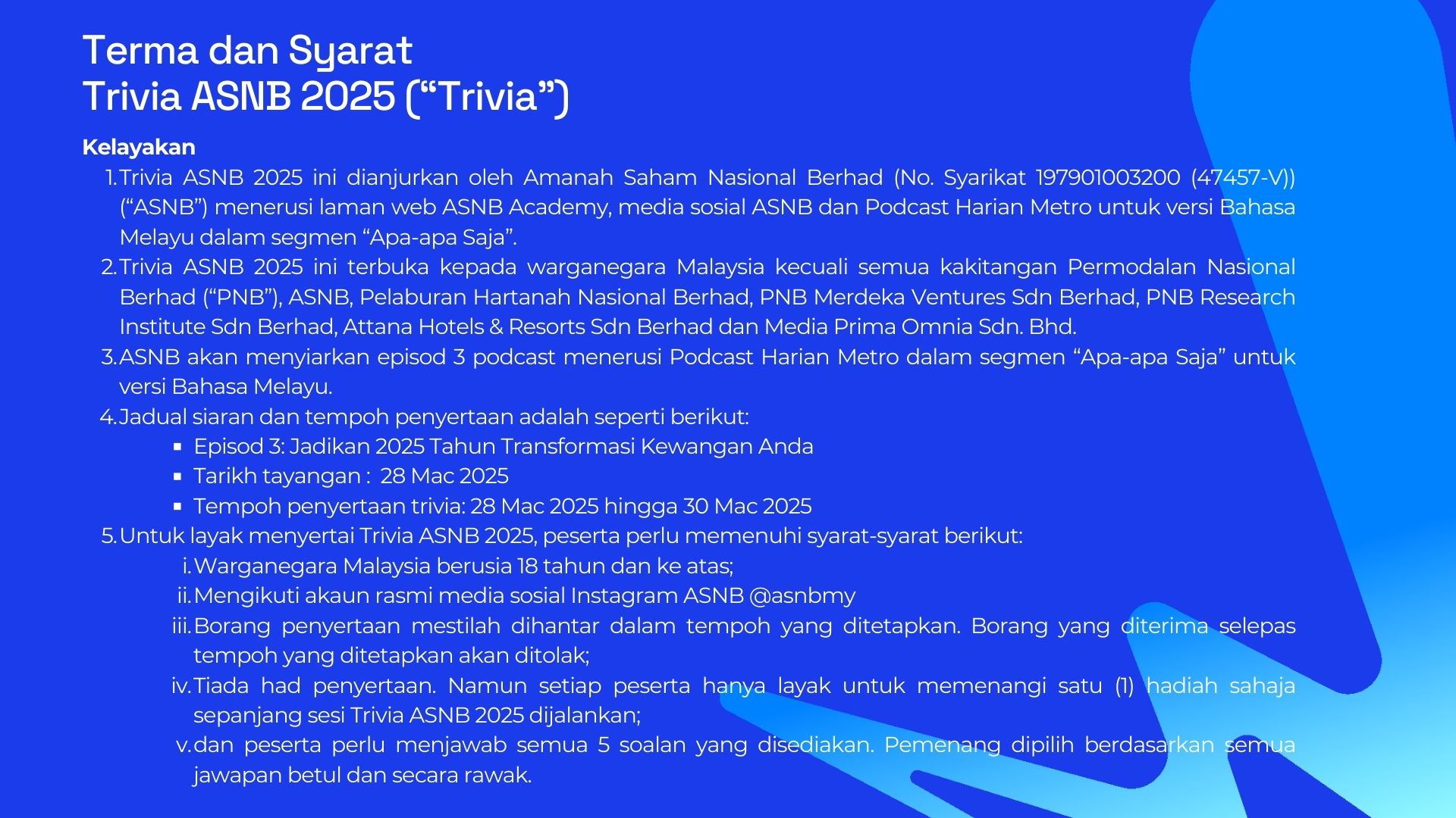 Terma dan Syarat Trivia ASNB-1